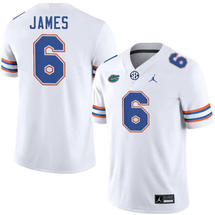 Shemar James Florida Jersey,Florida Gators #6 Shemar James Jersey Youth Uniforms-White